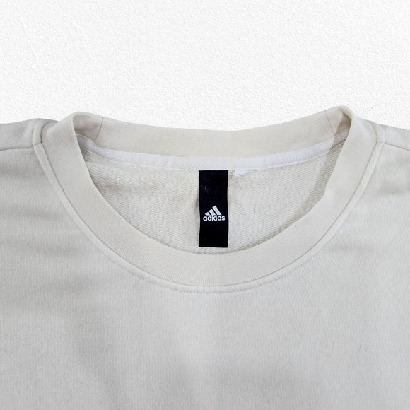 Adidas Wanderlust Cream Crewneck Sweatshirt Minimalist Pullover Unisex Size M/L - Picture 3 of 9
